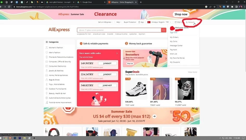 Aliexpress Homepage