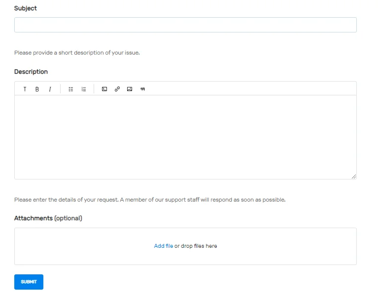 bittrex form