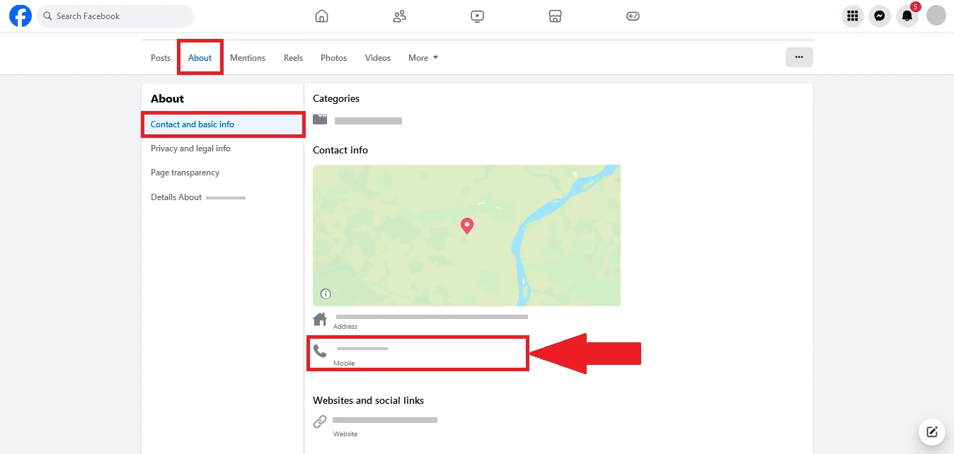 business page about section