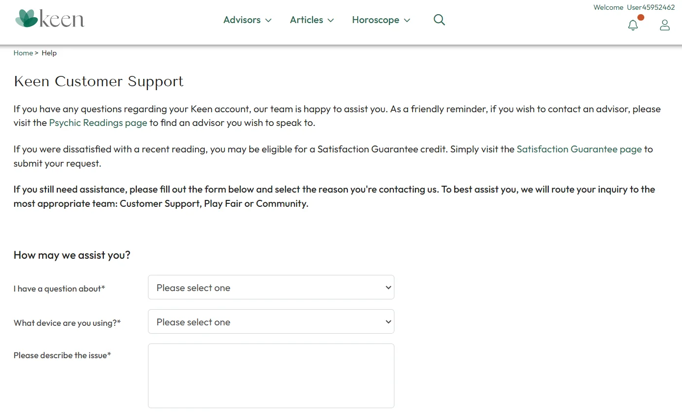 go to keen support