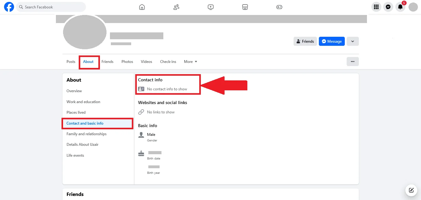 search for the contact no