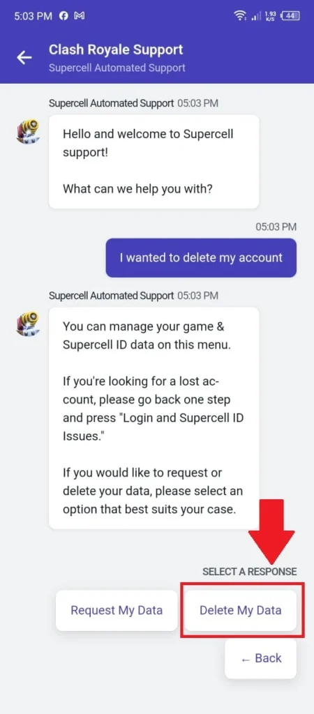 delete my data