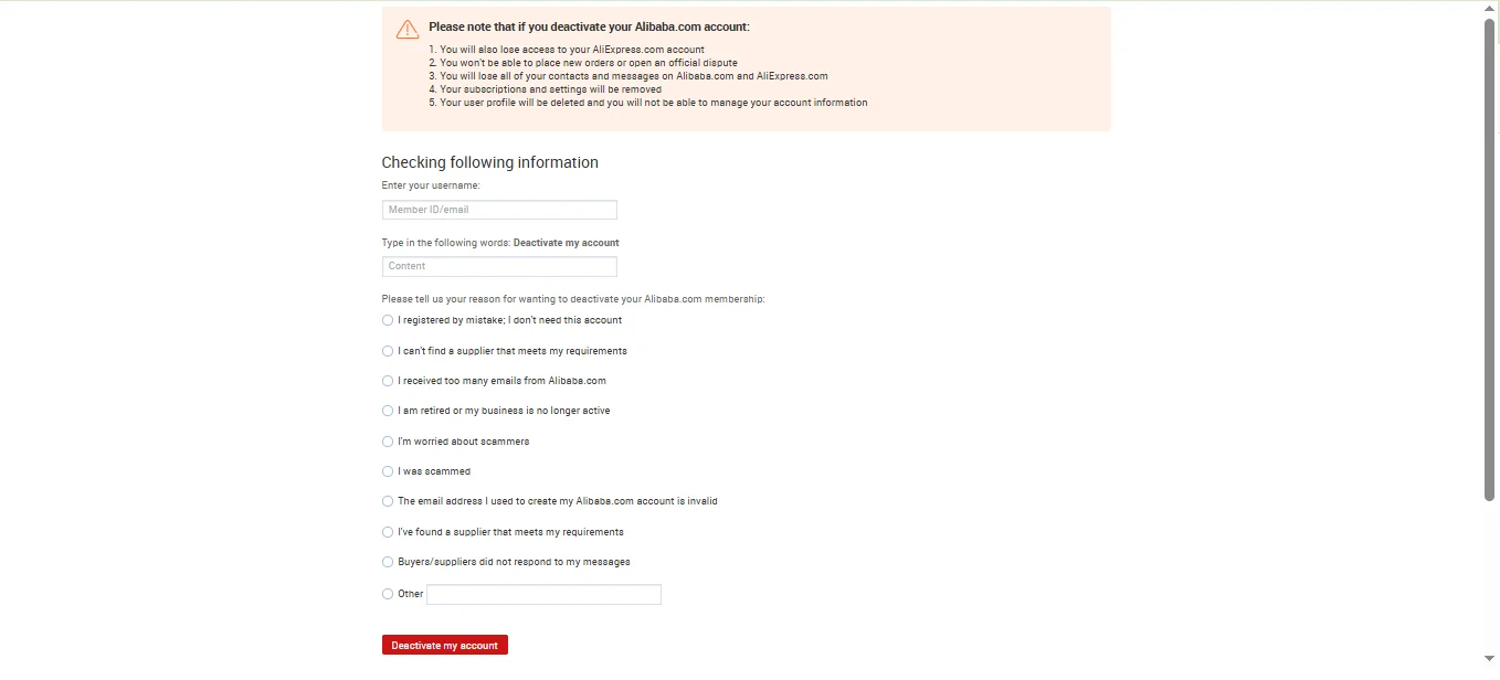 Alibaba form