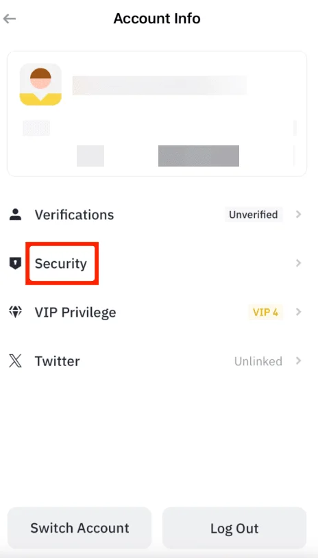 Binance mobile account security