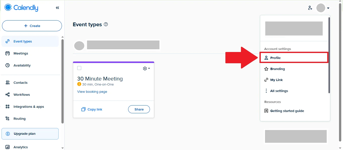 Calendly profile