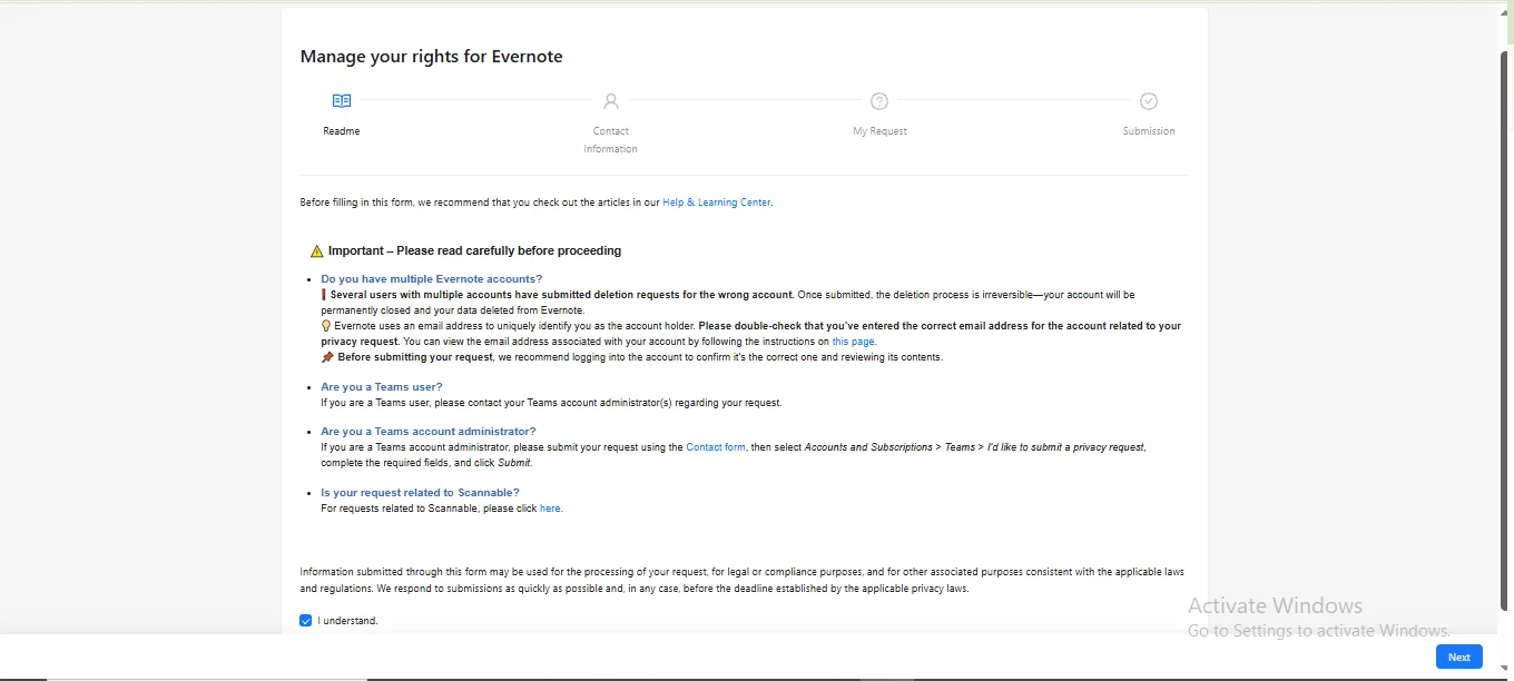 Evernote step1