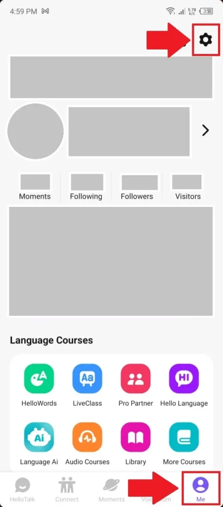 Go to profile and settings