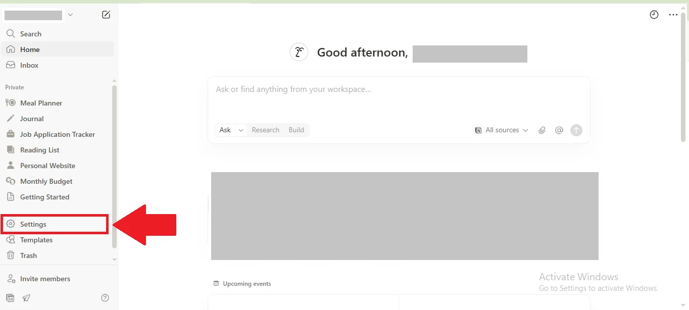 Notion Account Settings