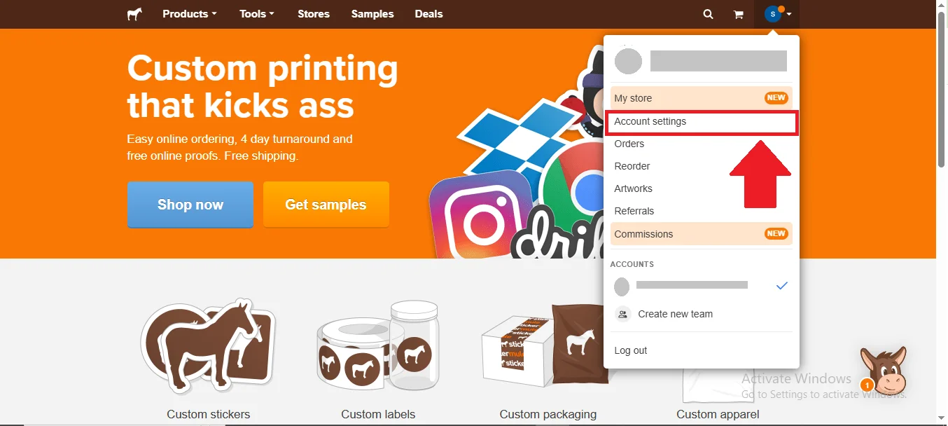 Sticker mule profile