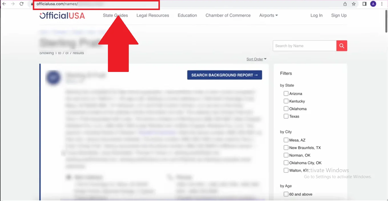 Copy URL of your information