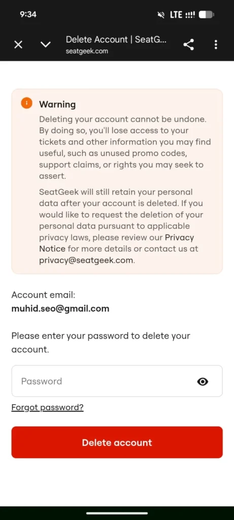 where it ask to rewrite your password for confirmation.