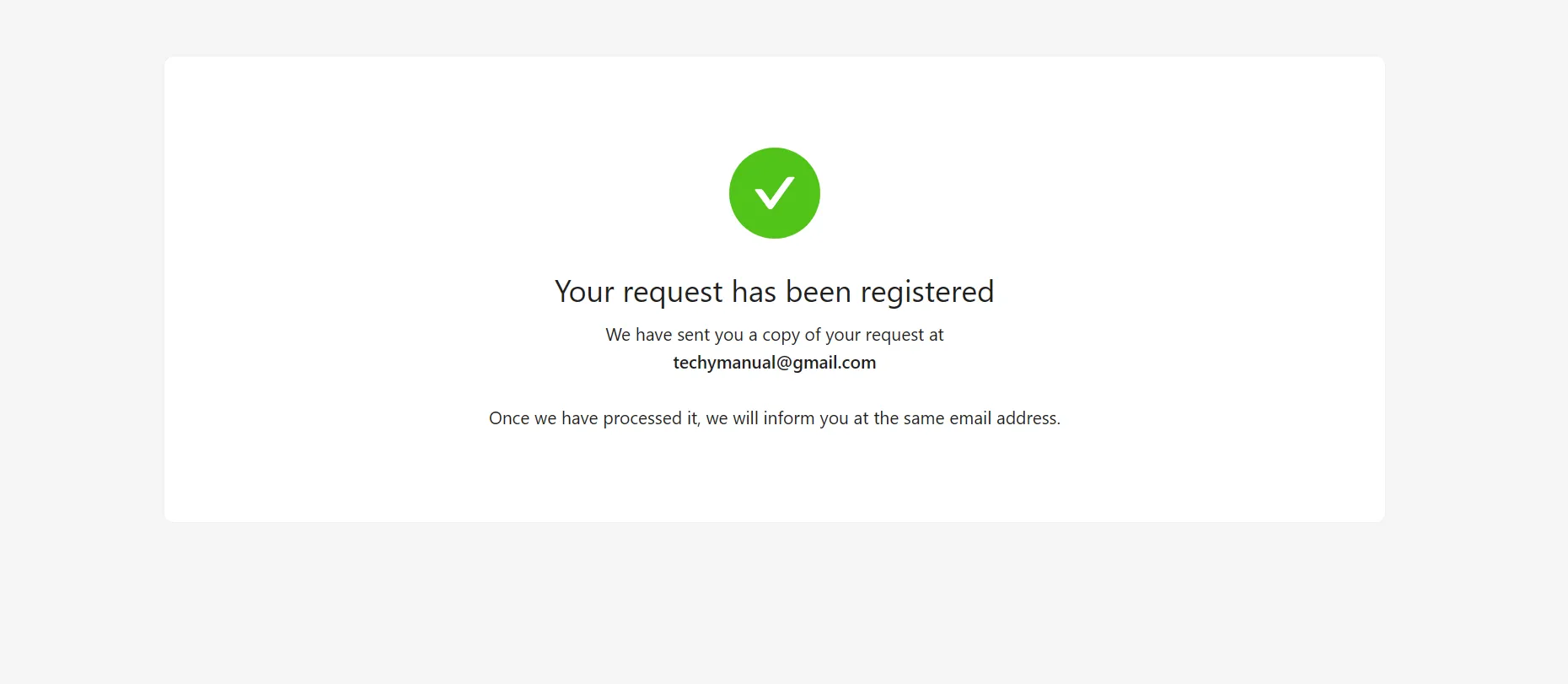 Your account deletion request has now been successfully submitted.