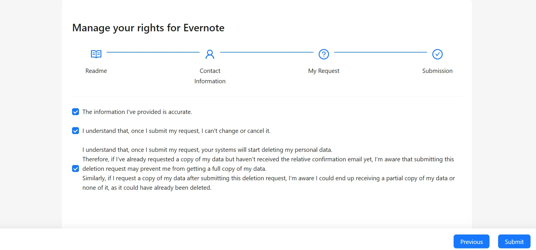 Read and review the final question, then click Submit.