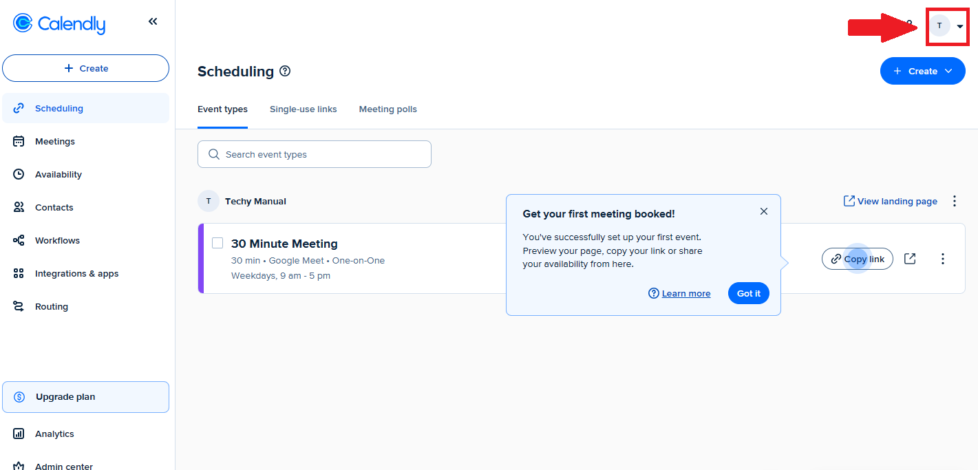 click on you profile icon at top right corner