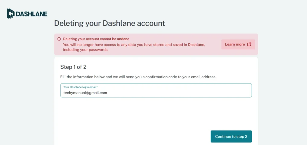 Then it will ask for your email address.