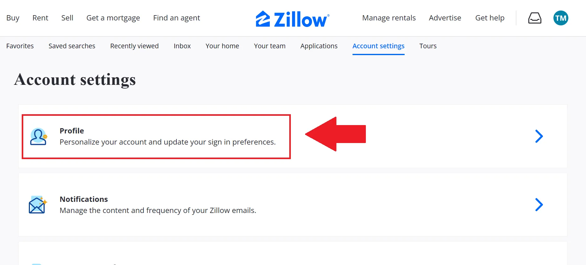 On this tab select Profile.