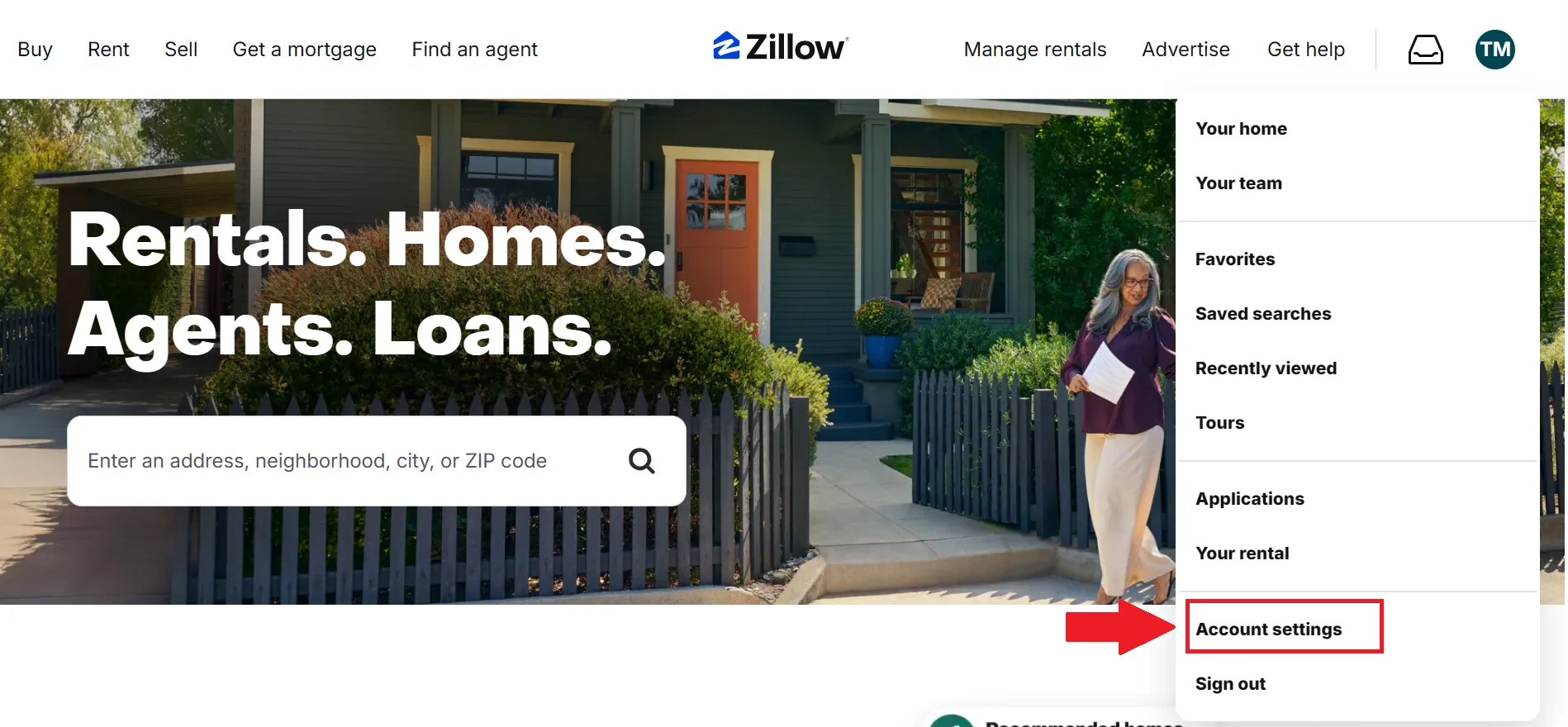 then tap on Account settings.