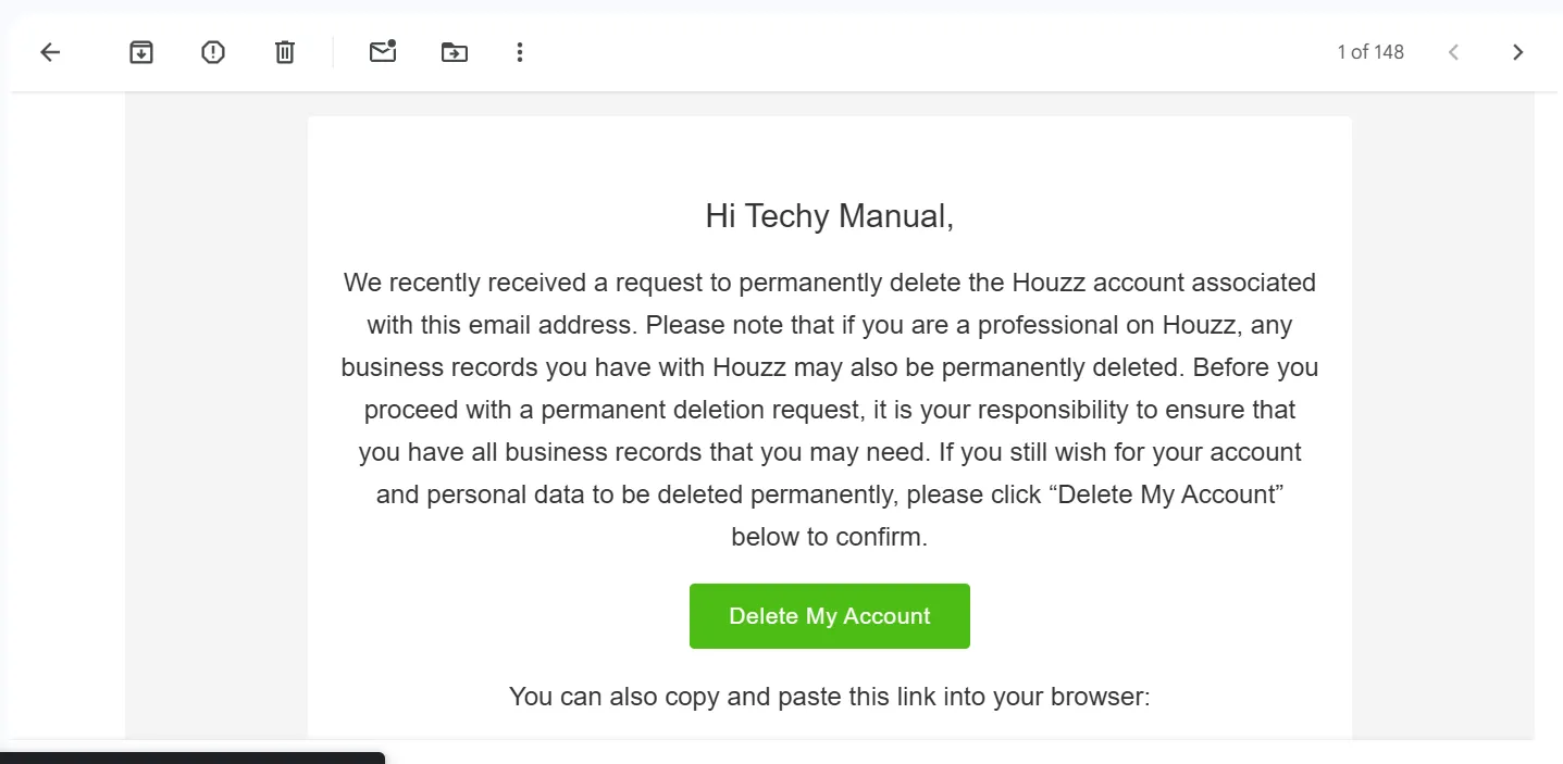 Houzz Gmail verification