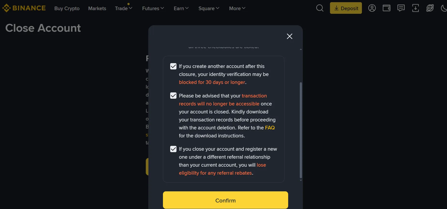 It will against again confim your decision and aware about things heppen when you delete your account.