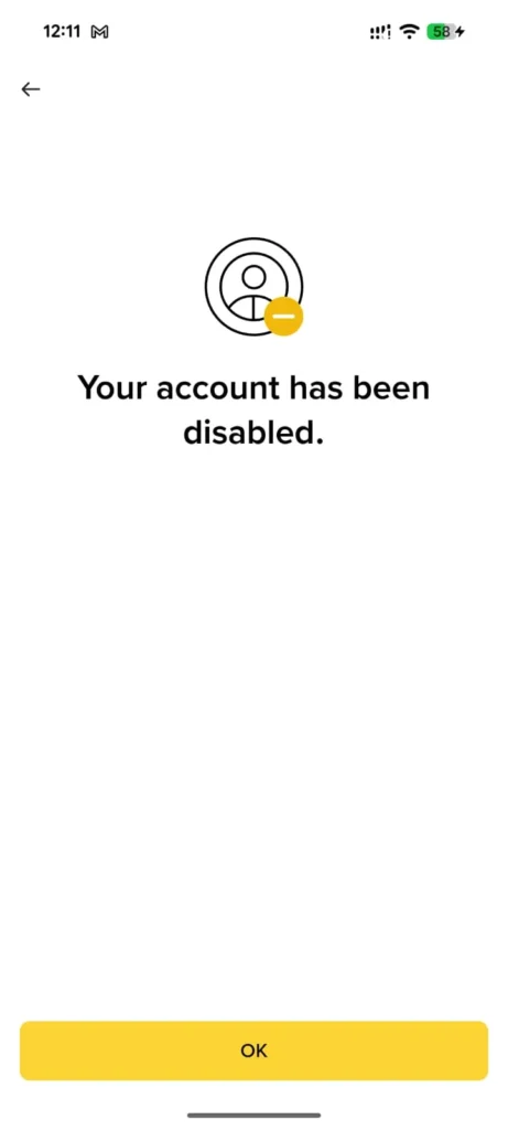 Your account is disabled successfully.