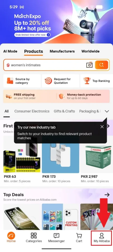 Click on the profile icon at the bottom-right corner.