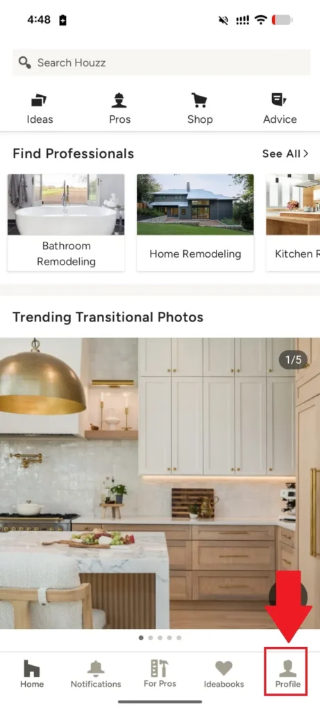 Click on the profile icon at the bottom right corner.