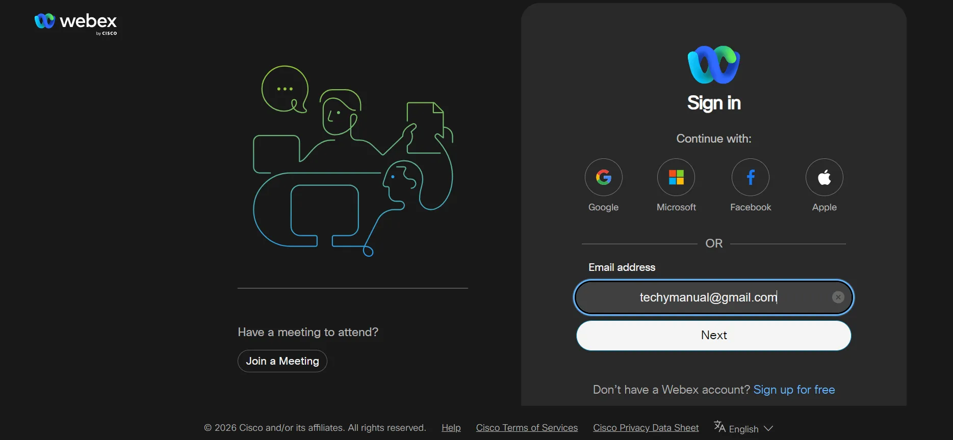Now login to your webex account in user hub.