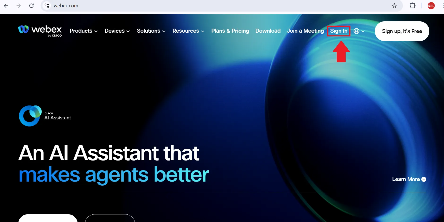 Click on the login from header.