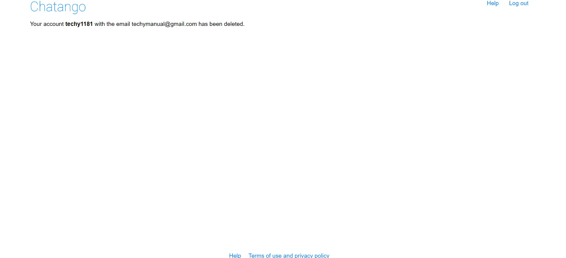account fot delete successfully